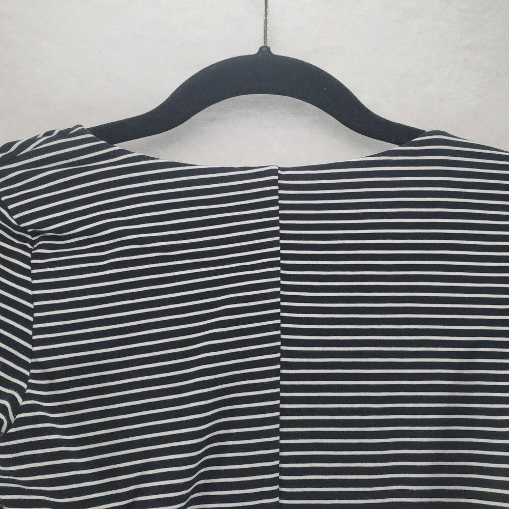 XS Everlane Long Sleeve Bodysuit V Neck Black White Stripes - Picture 7 of 9